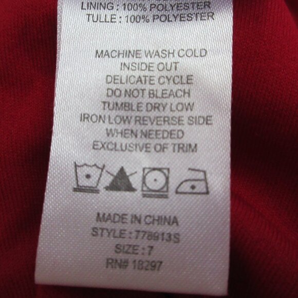 Jayne Copeland Girls Red Velvet & Ivory Crinoline Holiday Christmas Dress Size 7 - Picture 10 of 15